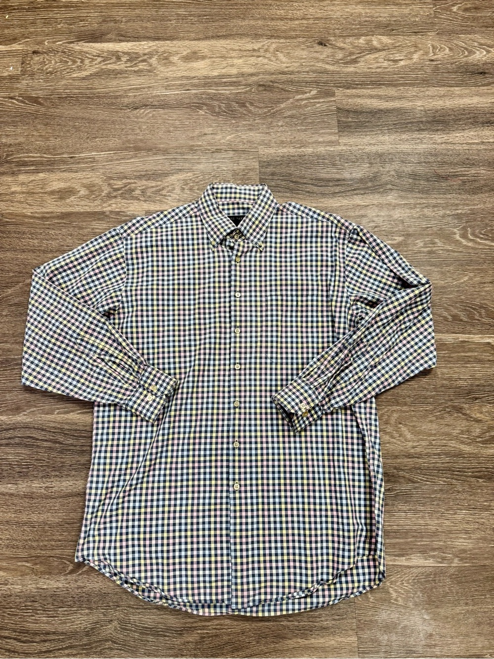Scott Barber Men’s L Multicolor Gingham Check Cotton Button Down Shirt